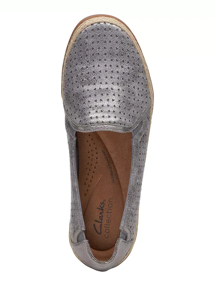 Слипоны-эспадрильи Clarks из кожи на плоской подошве — 4