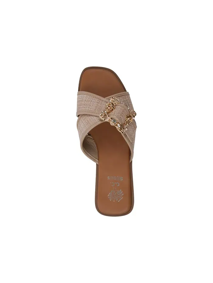Женские плоские сандалии Ivy с пряжкой и декоративными элементами GC Shoes — изображение 4 из 5, прозрачный