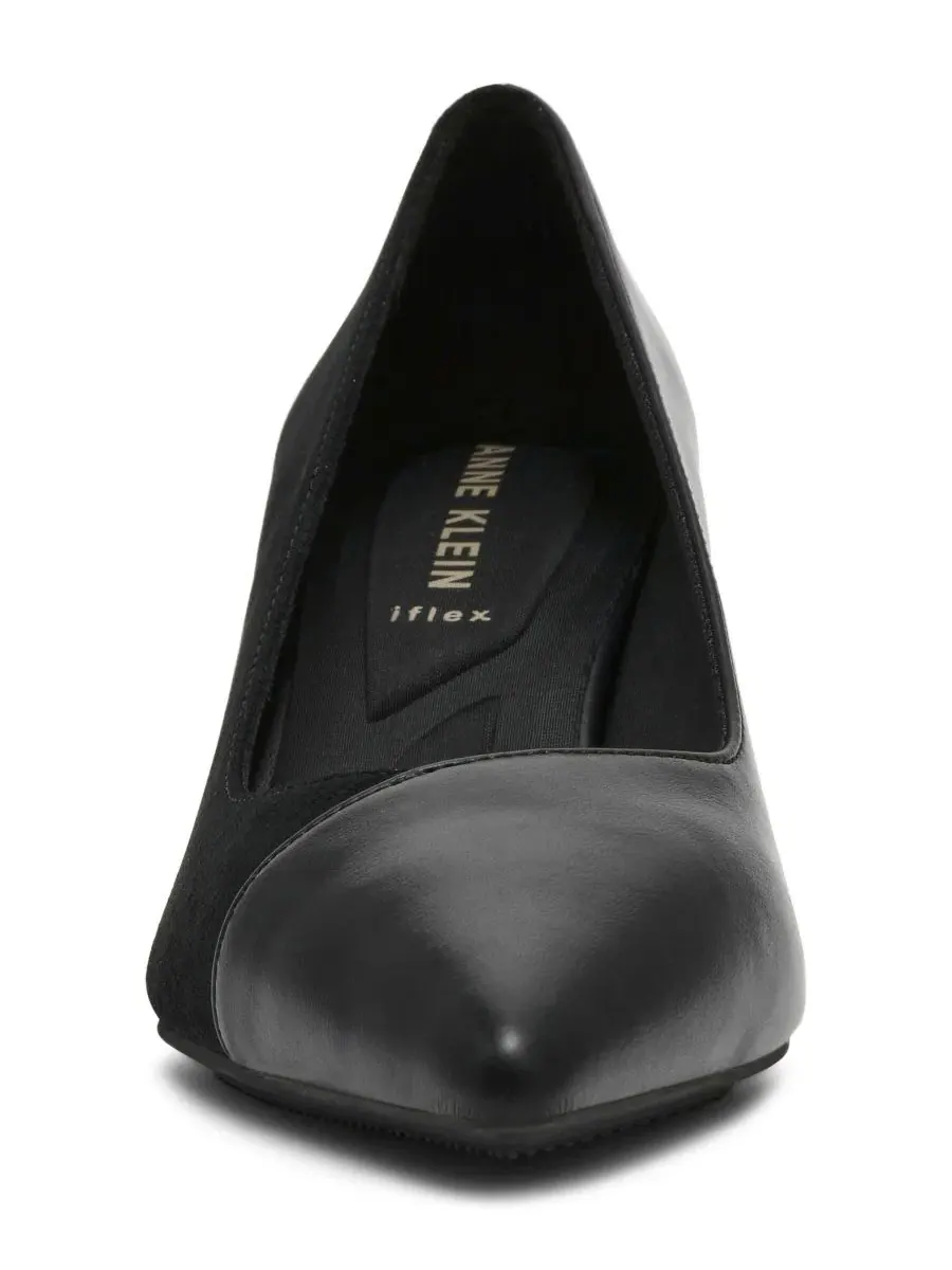 Туфли-лодочки на каблуке с острым мысом, модель Ravine Slip-On Anne Klein — изображение 6 из 7, черный