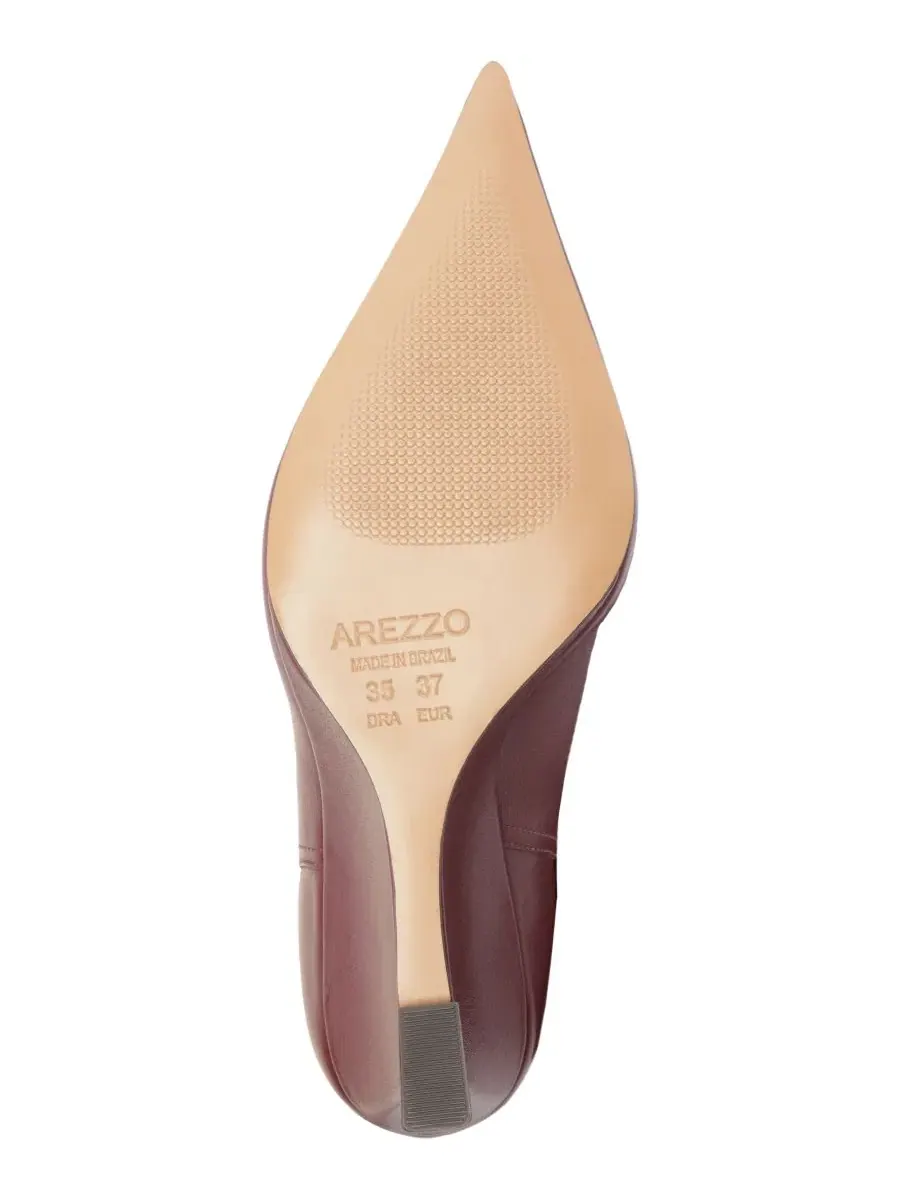 Ботинки-клин Cara Wedge Bootie с острым носком, натуральная кожа Arezzo — изображение 5 из 5, красный