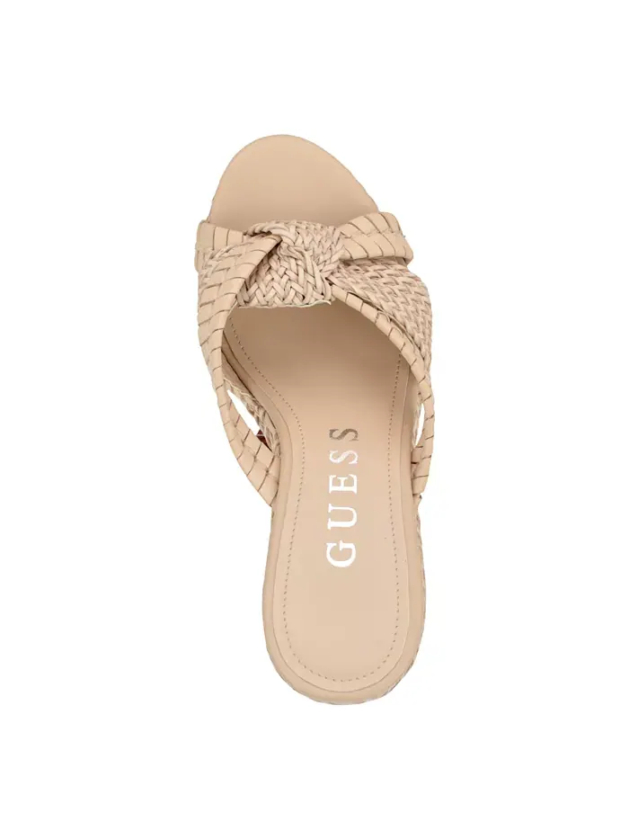 Женские сандалии-платформы Eveh на клиновидной подошве с узлом из джута GUESS — изображение 4 из 5, натуральный