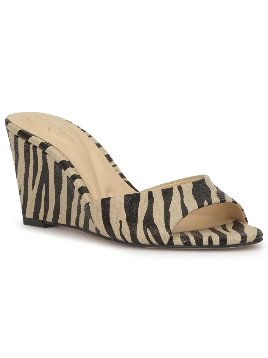 Сандалии-клинья Bolir с миндальным мысом Jessica Simpson, Bone Combo Zebra — изображение 1 из 5