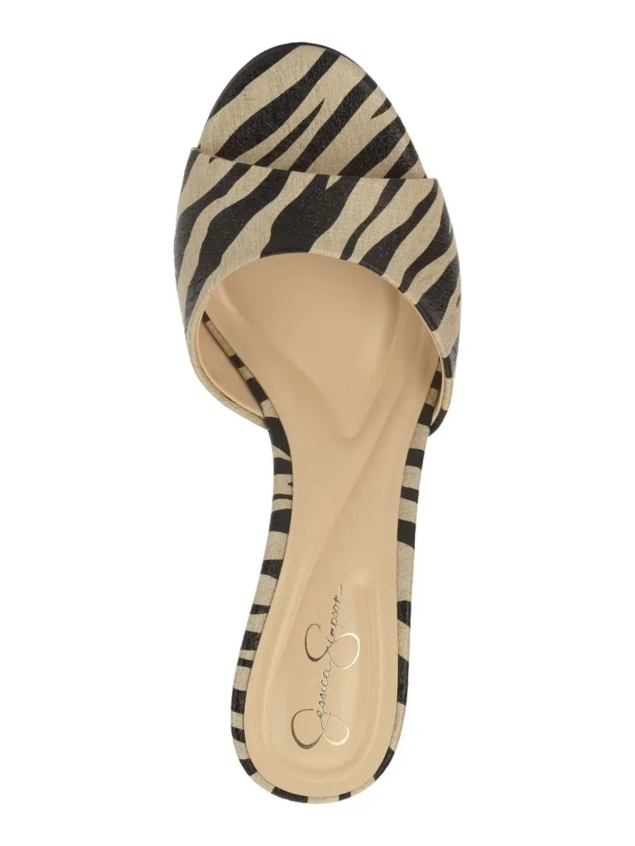 Сандалии-клинья Bolir с миндальным мысом Jessica Simpson, Bone Combo Zebra — изображение 4 из 5