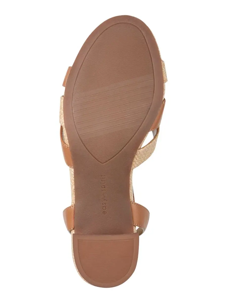 Босоножки на каблуке с перекрестными ремешками, кожа, Natural Leather/Raffia Easy Spirit — изображение 5 из 5
