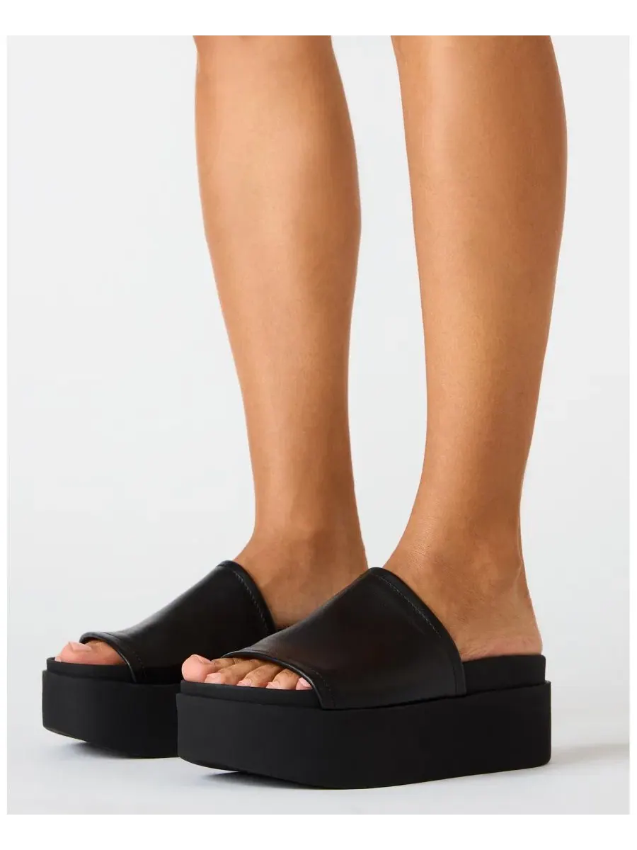 Сандалии-слайды на платформе Arwen Platform Slide Steve Madden — изображение 2 из 7, черный