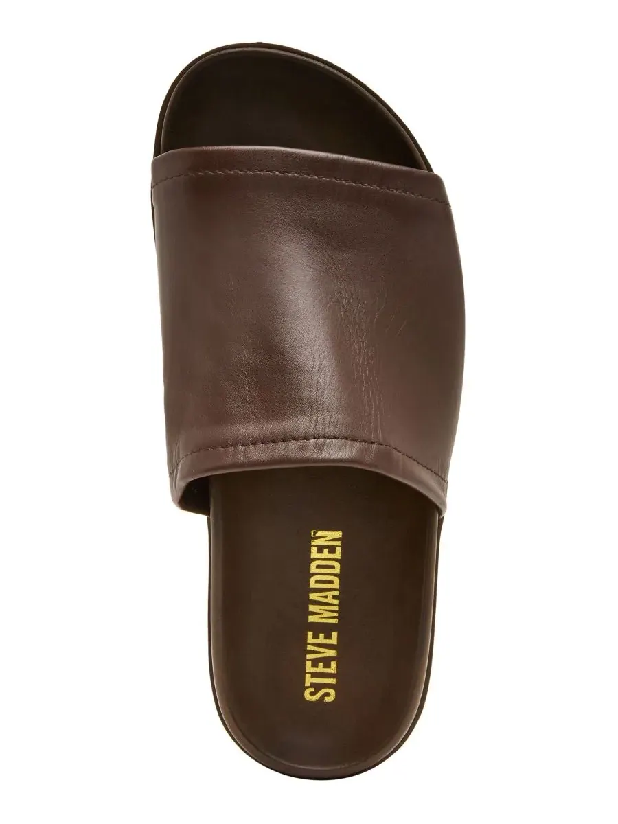 Босоножки на платформе с круглым носком Arwen Platform Slip-On Slide Steve Madden — изображение 5 из 7, коричневый