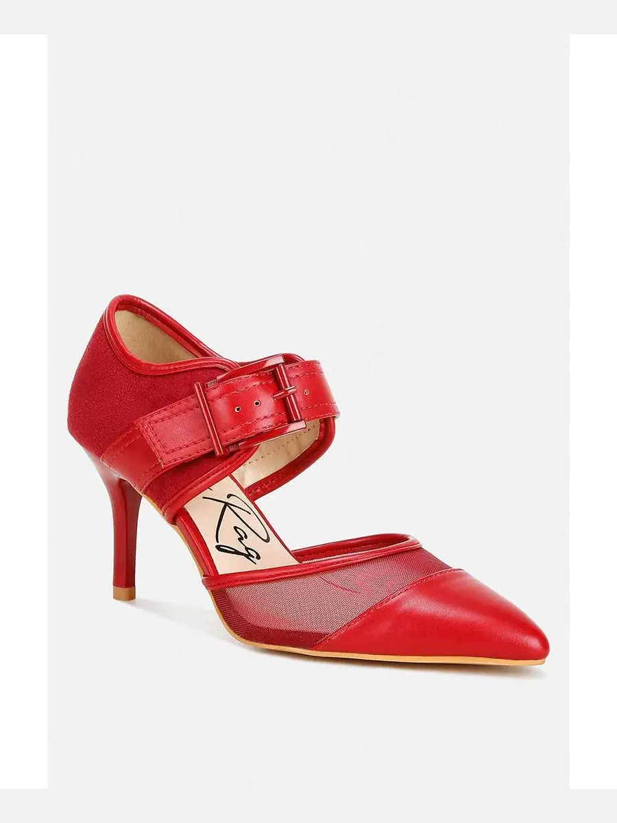 Туфли-лодочки Aneri Buckle Detail Pump Sandals London Rag — изображение 1 из 4, бордовый