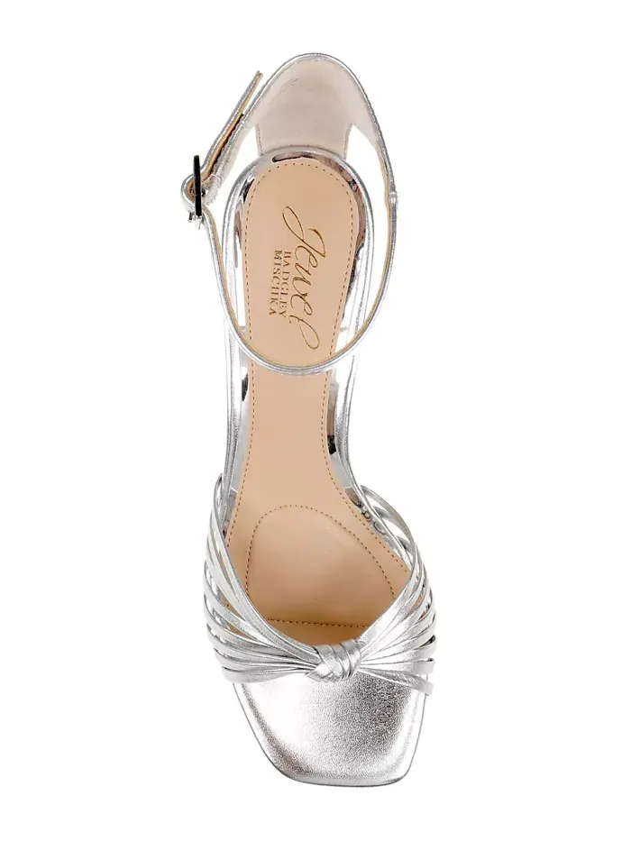 Женские сандалии Silvia с квадратным носком Jewel Badgley Mischka — изображение 8 из 9, черный