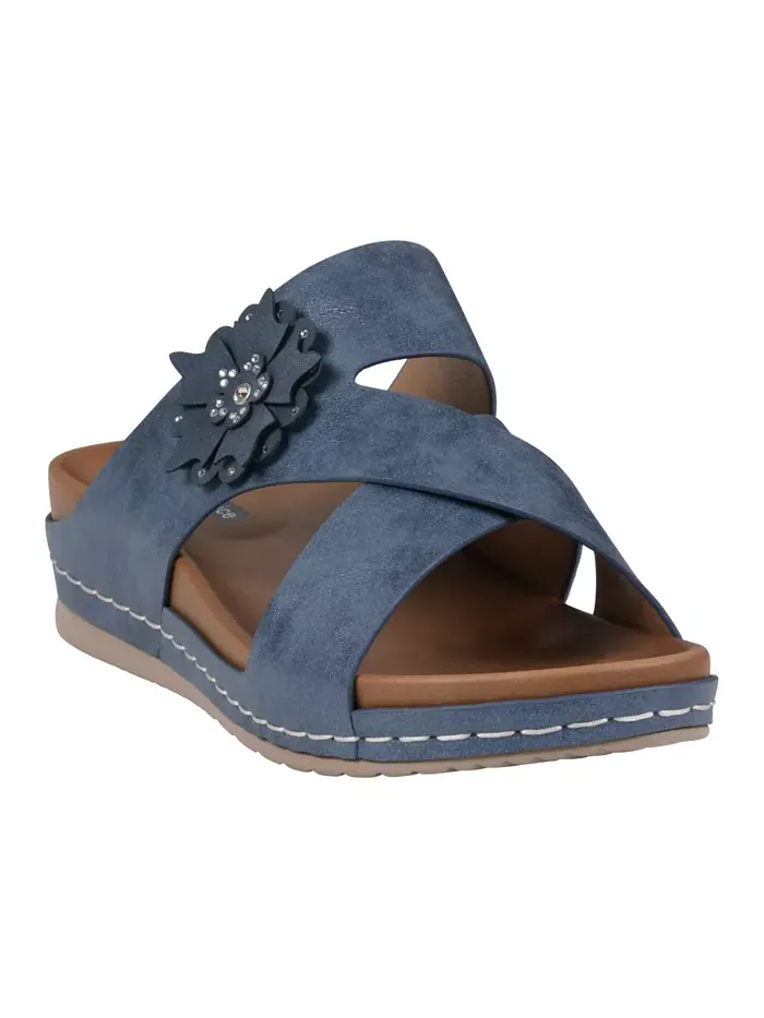 Женские босоножки Nessie Flower на платформе GC Shoes — изображение 1 из 5, синий