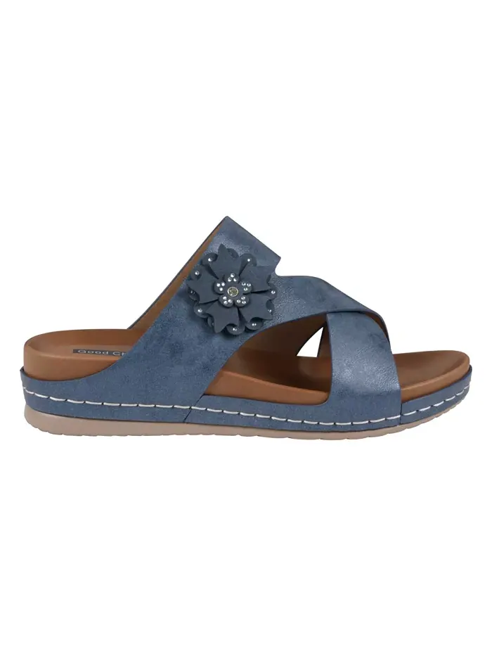 Женские босоножки Nessie Flower на платформе GC Shoes — изображение 2 из 5, синий