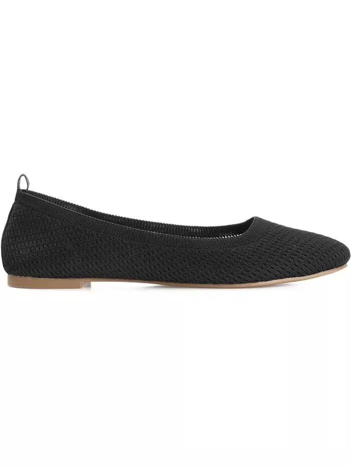 Женские балетки Maryann Knit Round Toe Journee Collection — изображение 2 из 8, черный
