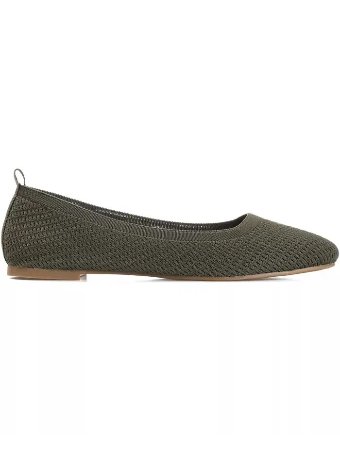 Женские балетки Maryann Knit Round Toe Journee Collection — изображение 2 из 7, зеленый