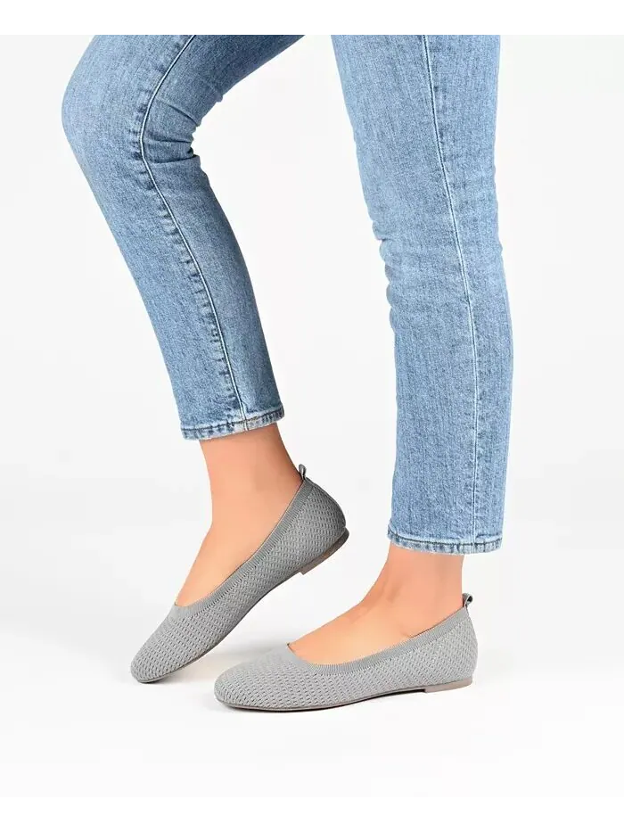 Женские балетки Maryann Knit Round Toe Journee Collection — изображение 6 из 7, черный/белый