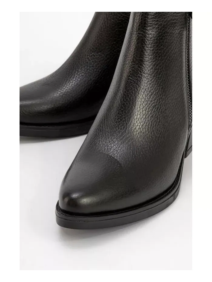 Ботинки Jayer Leather с двойной молнией и блочным каблуком (женские) Forever & Always Shoes — изображение 3 из 3, черный