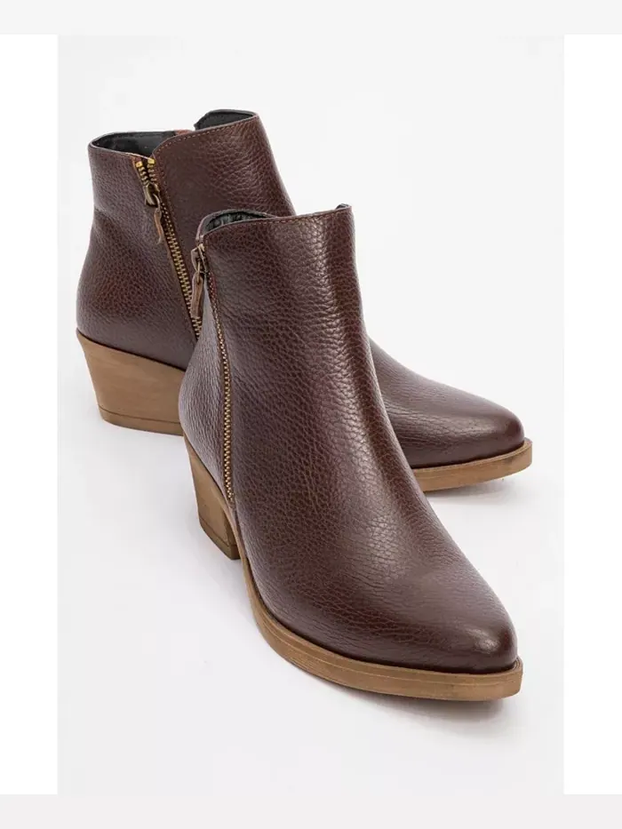 Ботинки Jayer Leather с двойной молнией и блочным каблуком (женские) Forever & Always Shoes