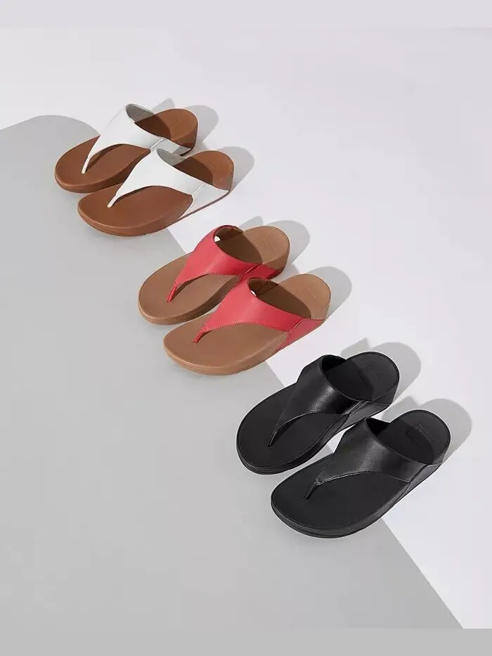 Женские кожаные сандалии Lulu с ремешками на носке FitFlop — изображение 6 из 7, черный
