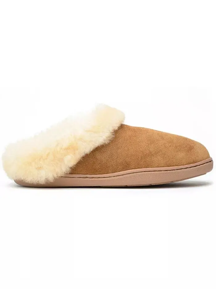 Женские тапочки-мюли из овчины Minnetonka — изображение 2 из 3, бежевый
