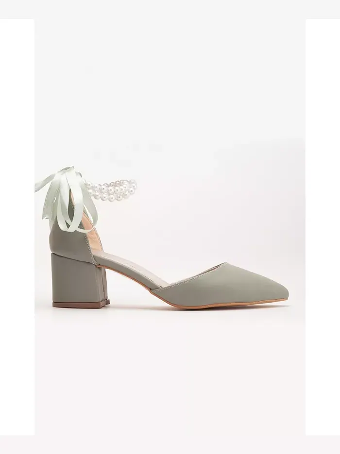 Туфли Miranda на низком каблуке с жемчугом Forever & Always Shoes — изображение 2 из 7, зеленый