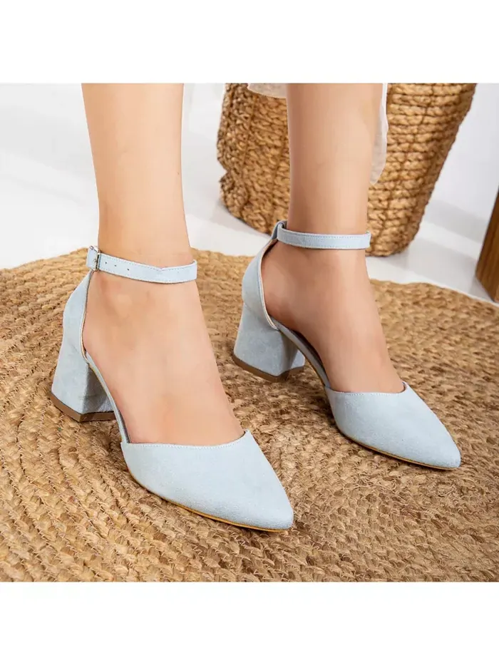 Туфли Miranda на низком каблуке с жемчугом Forever & Always Shoes — изображение 5 из 9, синий