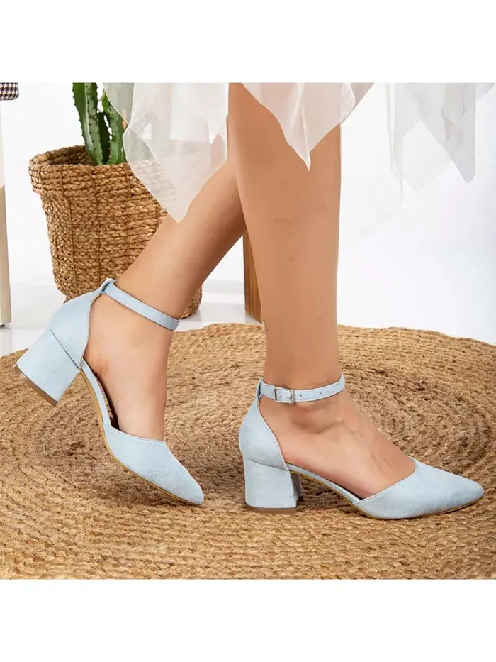 Туфли Miranda на низком каблуке с жемчугом Forever & Always Shoes — изображение 8 из 9, синий