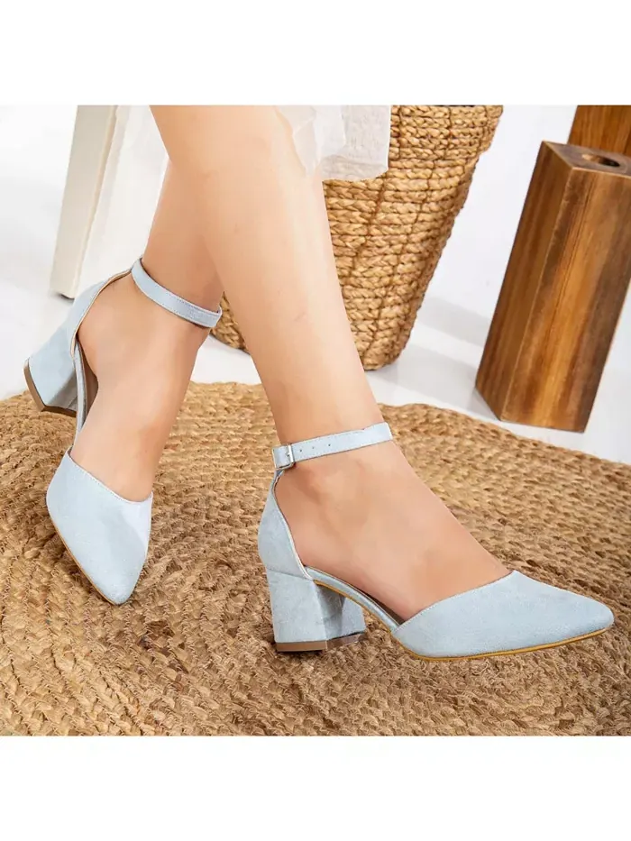 Туфли Miranda на низком каблуке с жемчугом Forever & Always Shoes — изображение 9 из 9, синий