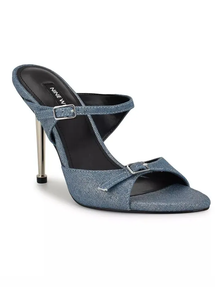 Женские босоножки Reida с открытым носком Nine West — изображение 1 из 5, серебряный