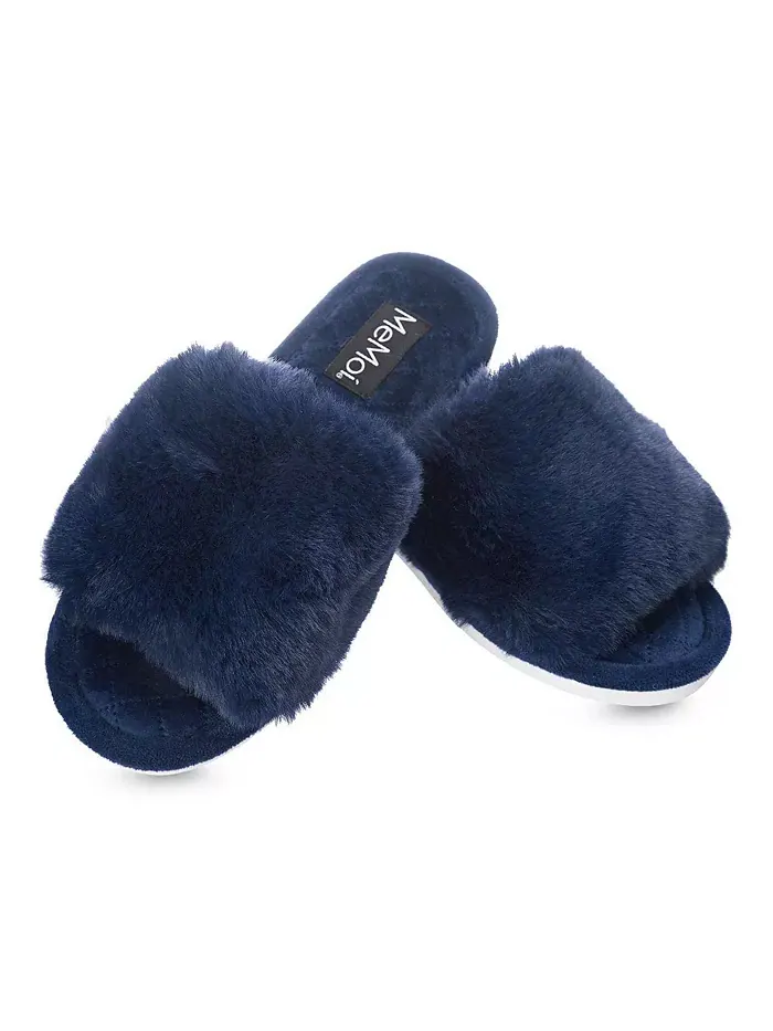 Женские тапочки Bette Plush MeMoi — изображение 1 из 2, темно-синий