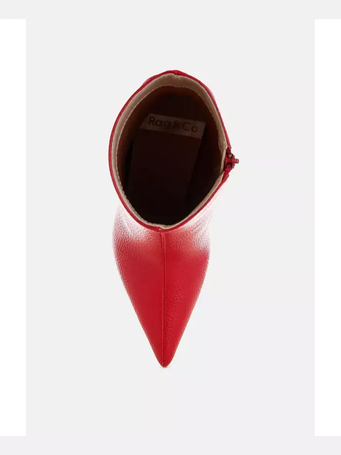 Farnak Pleather Spool Heel ботинки женские London Rag — изображение 3 из 4, красный