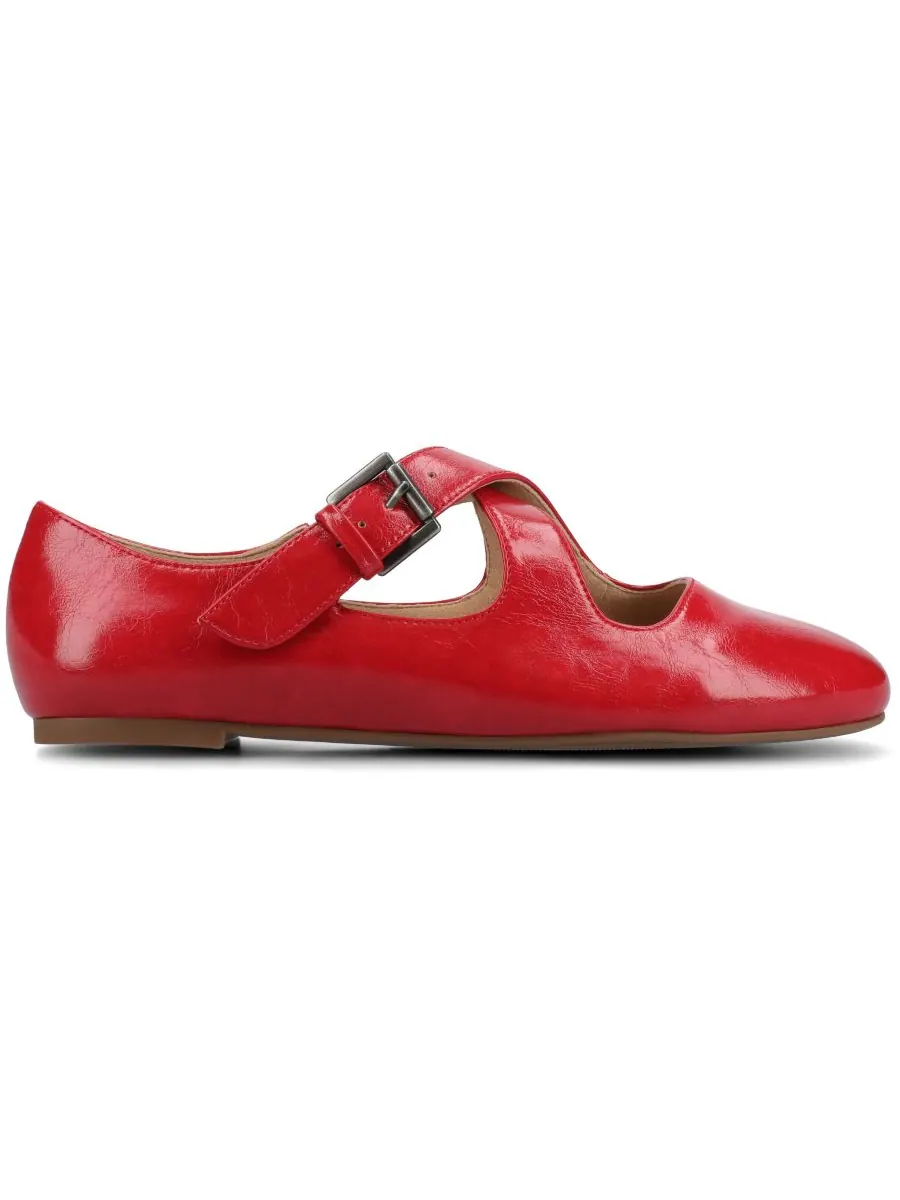 Женские балетки Ivanna Crisscross Mary Jane Journee Collection — изображение 2 из 4, красный