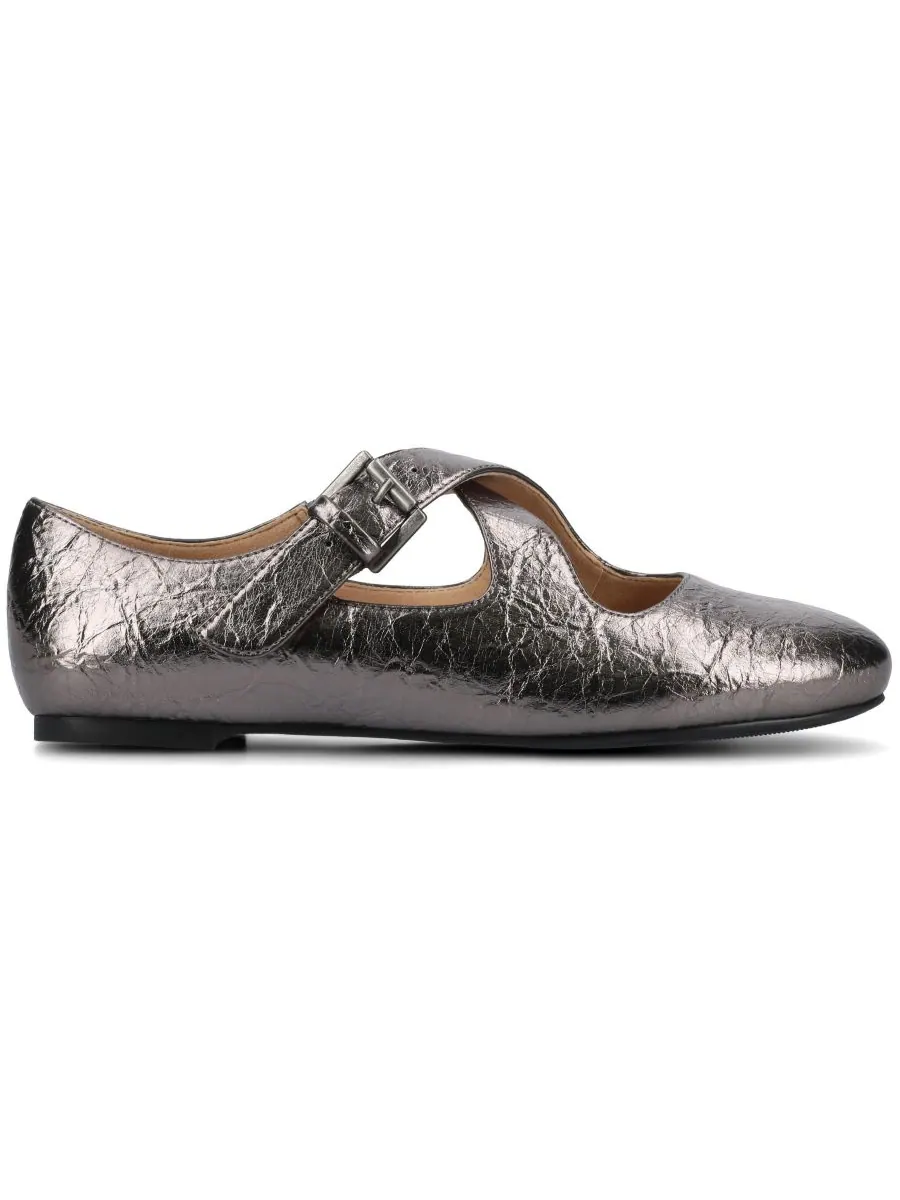 Женские балетки Ivanna Crisscross Mary Jane Journee Collection — изображение 2 из 5, серебристый