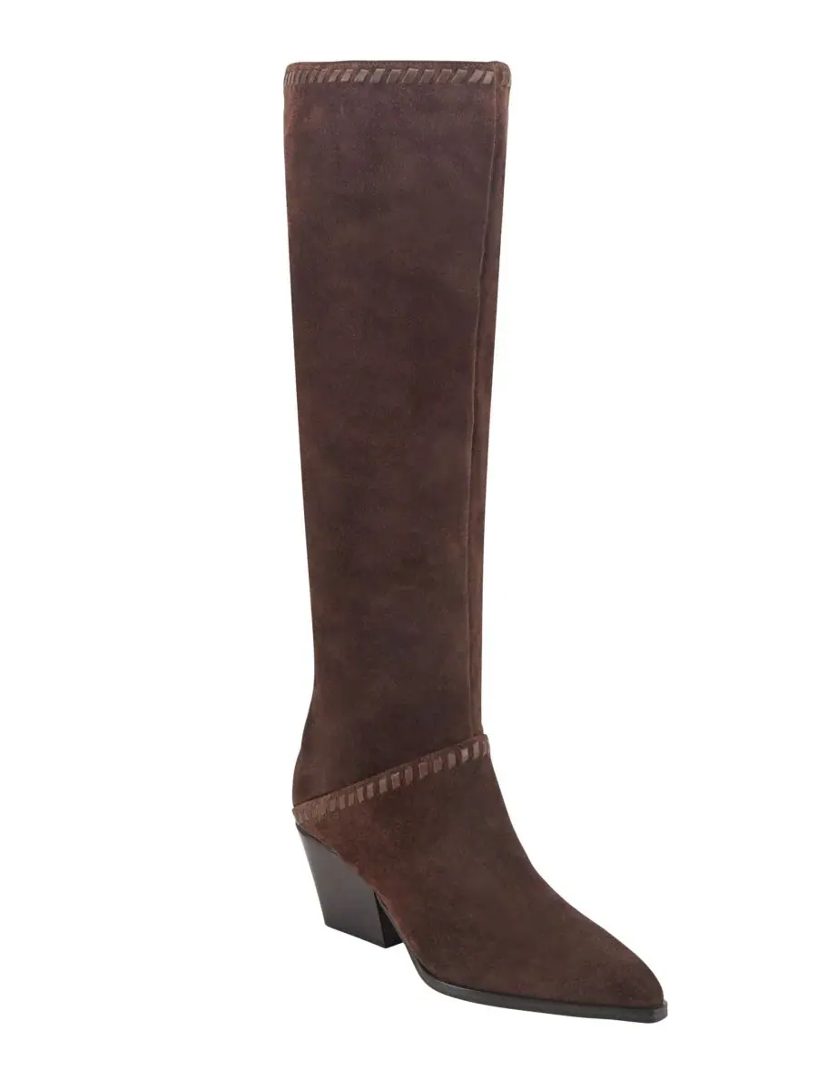 Ботинки женские на высоком каблуке Tayla Suede Whipstitch Tall Block Heel Marc Fisher LTD
