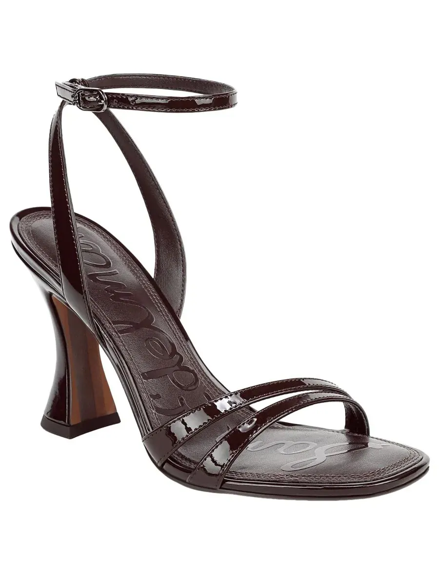 Босоножки на каблуке с открытым носком Junie Sam Edelman, Rich Chocolate Patent Leather — изображение 1 из 5