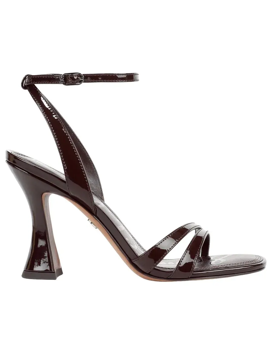 Босоножки на каблуке с открытым носком Junie Sam Edelman, Rich Chocolate Patent Leather — изображение 2 из 5