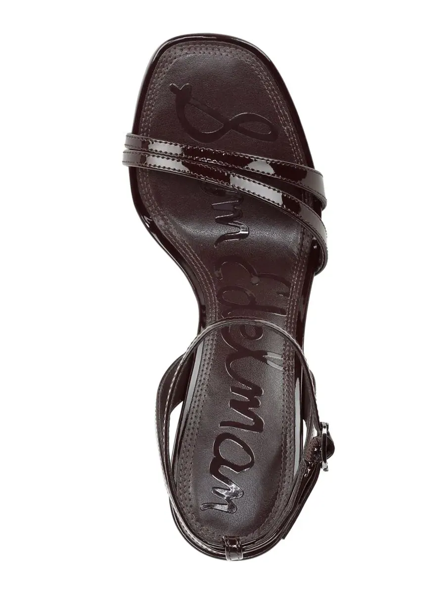 Босоножки на каблуке с открытым носком Junie Sam Edelman, Rich Chocolate Patent Leather — изображение 4 из 5
