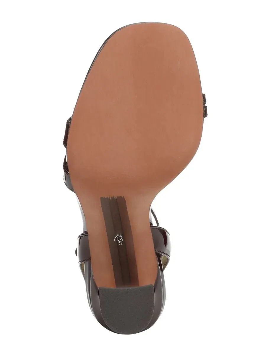 Босоножки на каблуке с открытым носком Junie Sam Edelman, Rich Chocolate Patent Leather — изображение 5 из 5