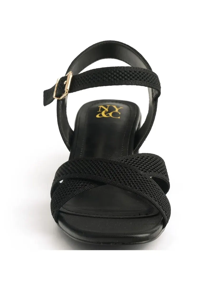 Босоножки на каблуке Mavis Ankle Strap New York & Company — изображение 4 из 7, черный