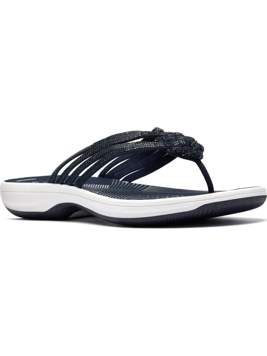 Шлепанцы женские Clarks Breeze Gem, темно-синие, текстиль
