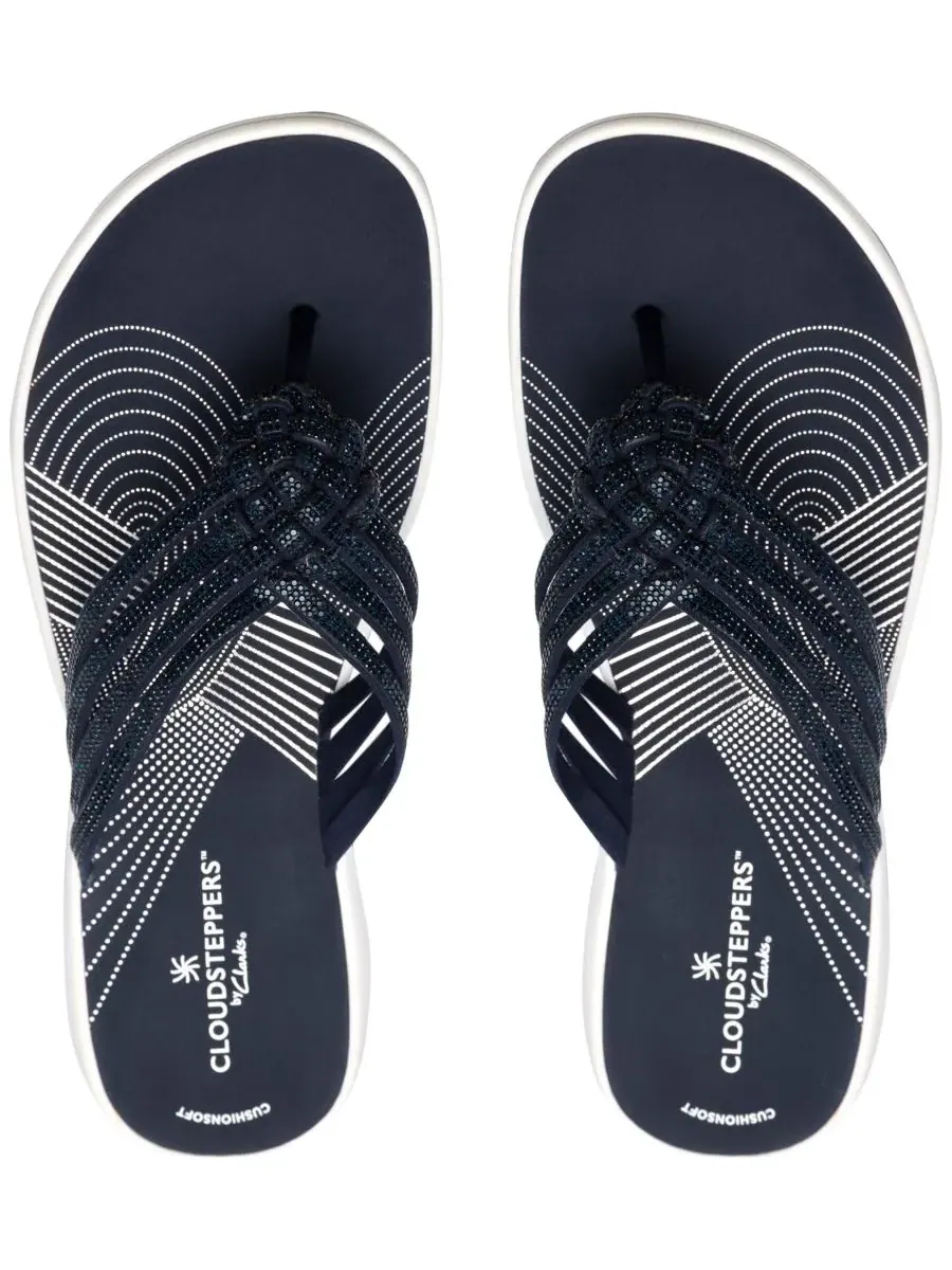 Шлепанцы женские Clarks Breeze Gem, темно-синие, текстиль — изображение 4 из 6, темно-синий