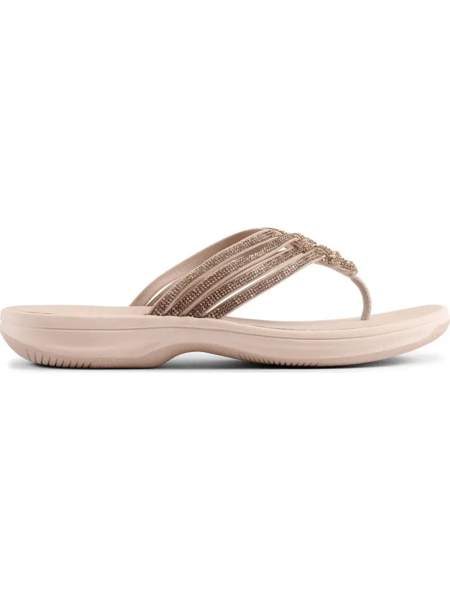 Шлепанцы женские Clarks Breeze Gem, серебро, текстиль — изображение 2 из 6, серебристый