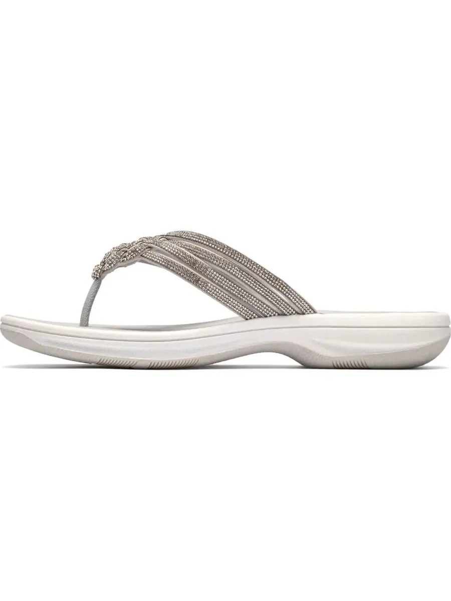 Шлепанцы женские Clarks Breeze Gem, серебро, текстиль — изображение 6 из 6, серебристый