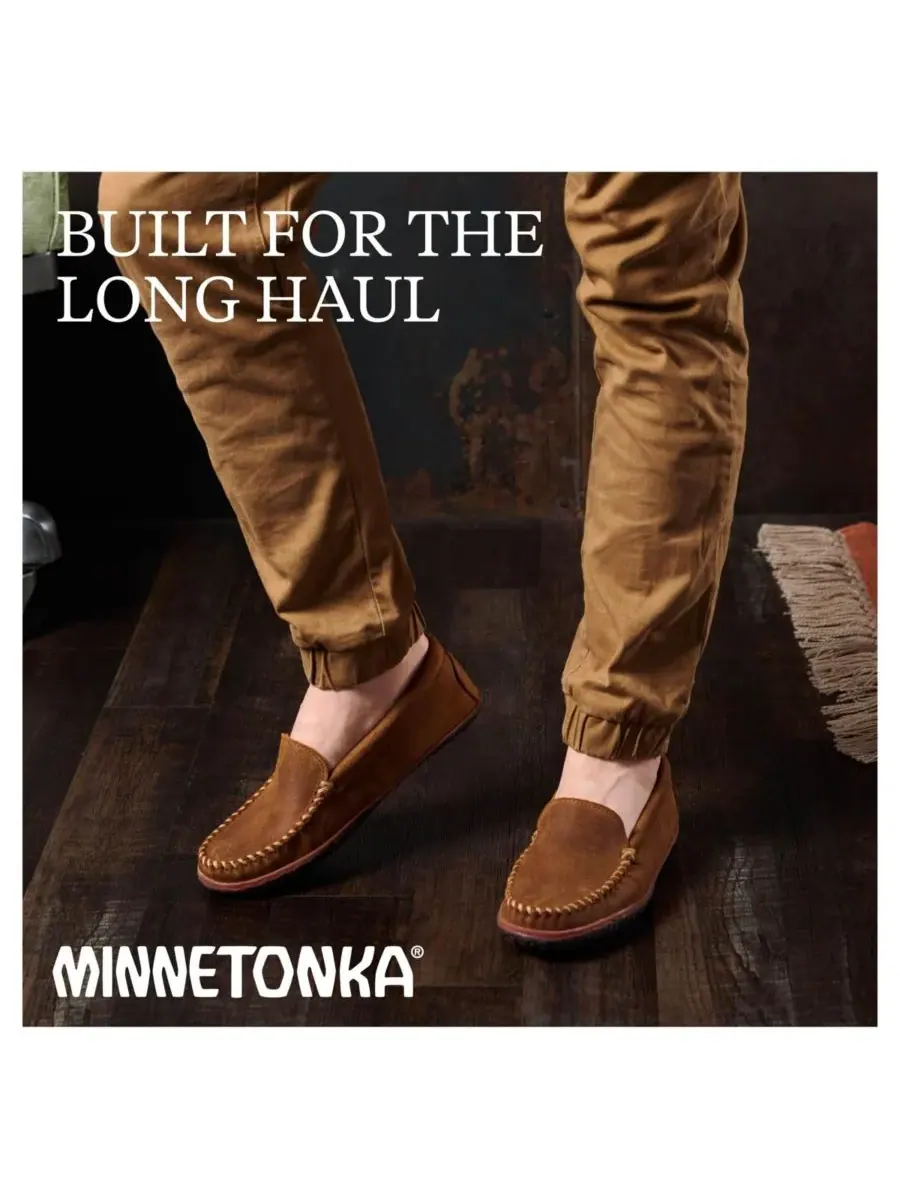 Мужские замшевые лоферы Venetian Tread без шнурков Minnetonka — изображение 6 из 7, коричневый
