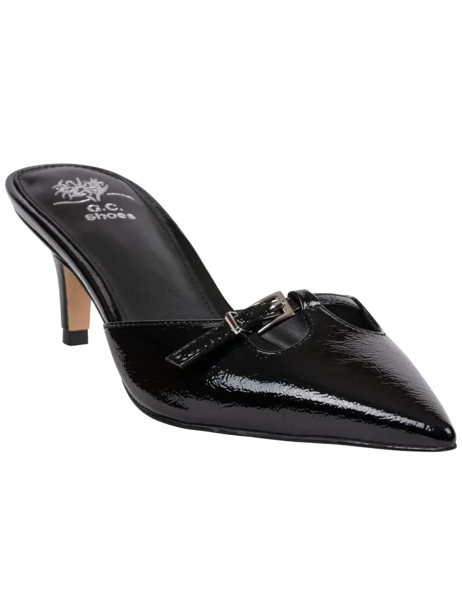 Женские лакированные туфли-лодочки Simone на низком каблуке GC Shoes — изображение 1 из 5, черный