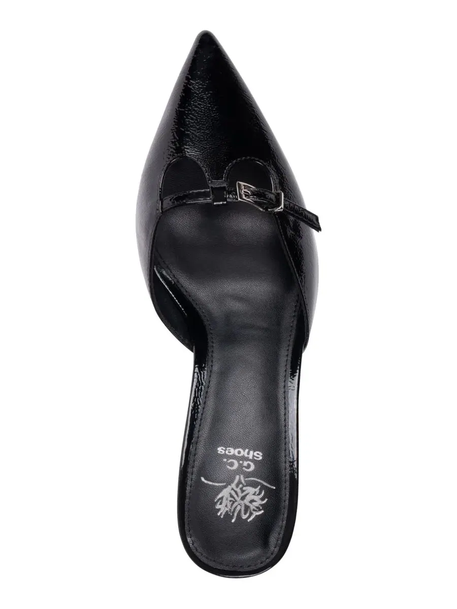 Женские лакированные туфли-лодочки Simone на низком каблуке GC Shoes — изображение 4 из 5, черный