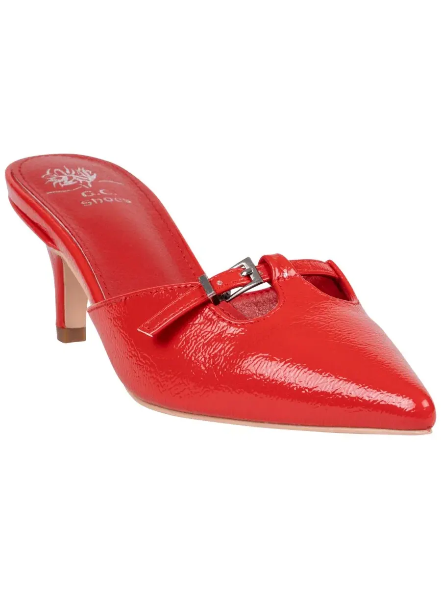 Женские лакированные туфли-лодочки Simone на низком каблуке GC Shoes — изображение 1 из 5, красный