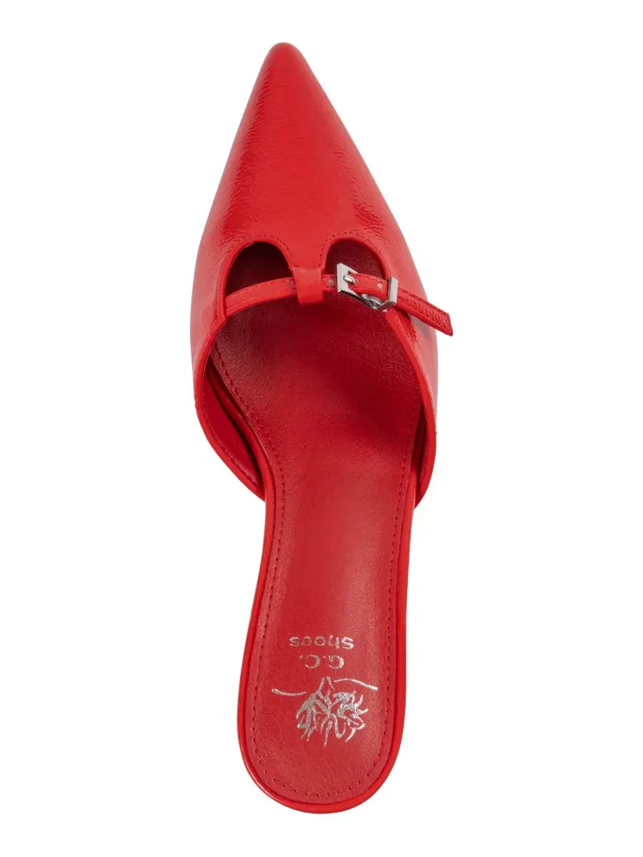 Женские лакированные туфли-лодочки Simone на низком каблуке GC Shoes — изображение 4 из 5, красный