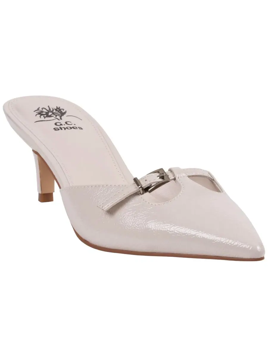 Женские лакированные туфли-лодочки Simone на низком каблуке GC Shoes — изображение 1 из 5, белый