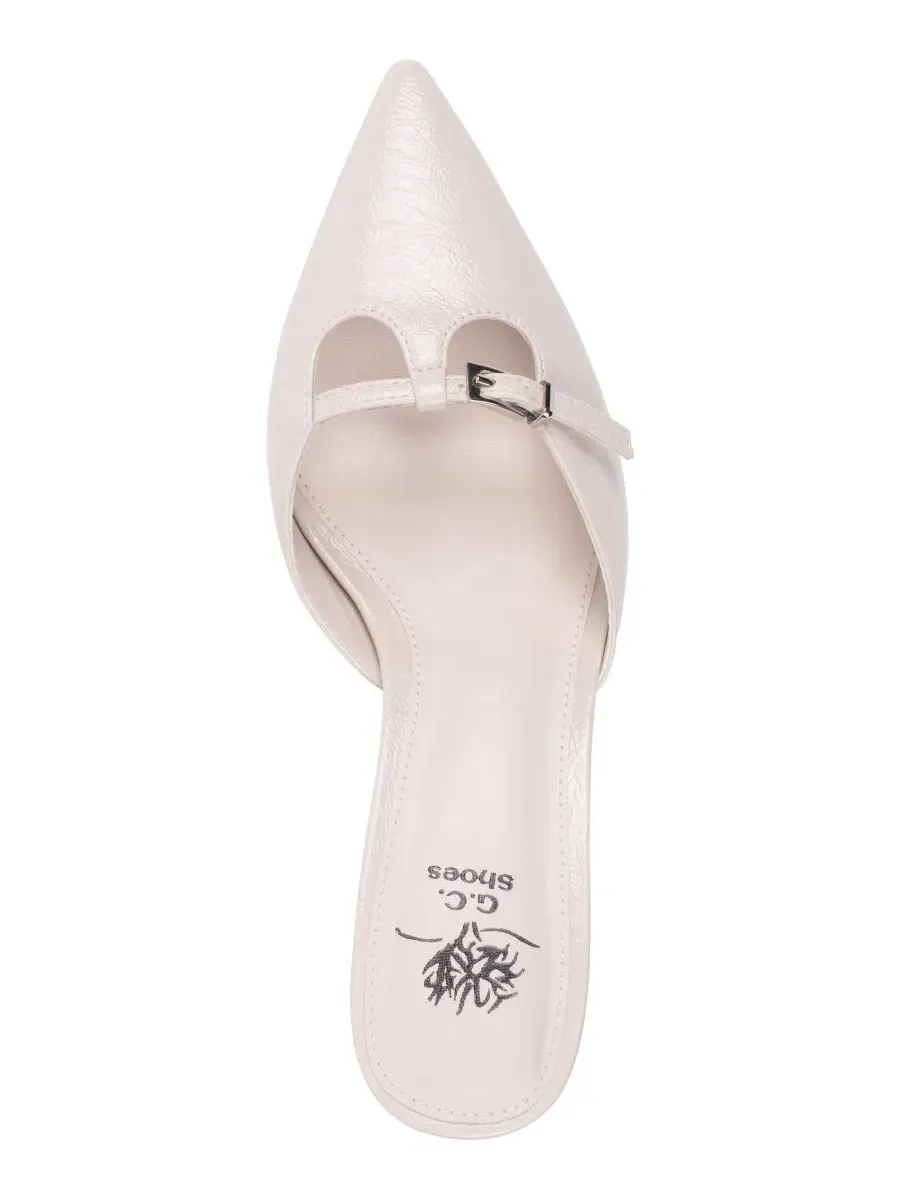 Женские лакированные туфли-лодочки Simone на низком каблуке GC Shoes — изображение 4 из 5, белый