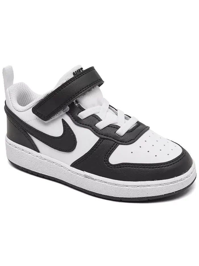 Детские низкие кеды Court Borough Low Recraft Stay-Put от Finish Line Nike — изображение 1 из 6, белый черный