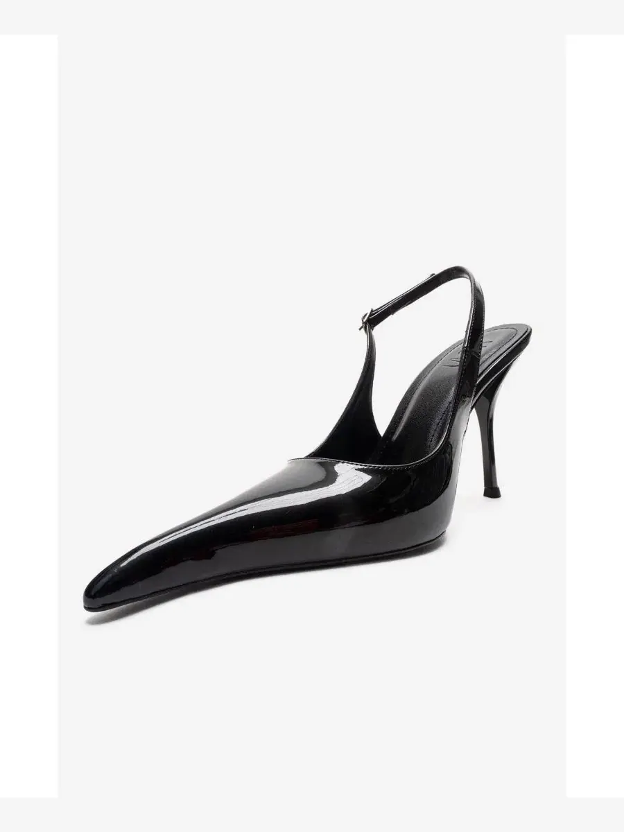 Туфли-лодочки на каблуке с острым носком Prologue Shoes — изображение 6 из 6, черный