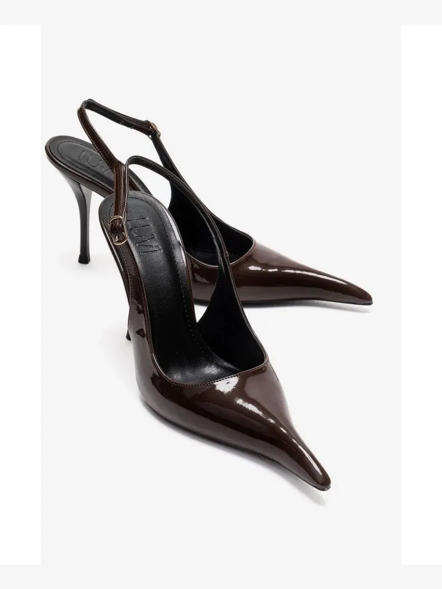 Туфли-лодочки острый мыс на каблуке Prologue Shoes — изображение 3 из 6, коричневый